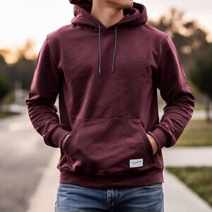 Eddie Bauer Burgundy Hoodie | Casual Outdoor Sweatshirt